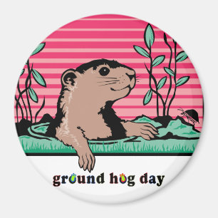 Aimant Bonjour, l'ombre de Groundhog -