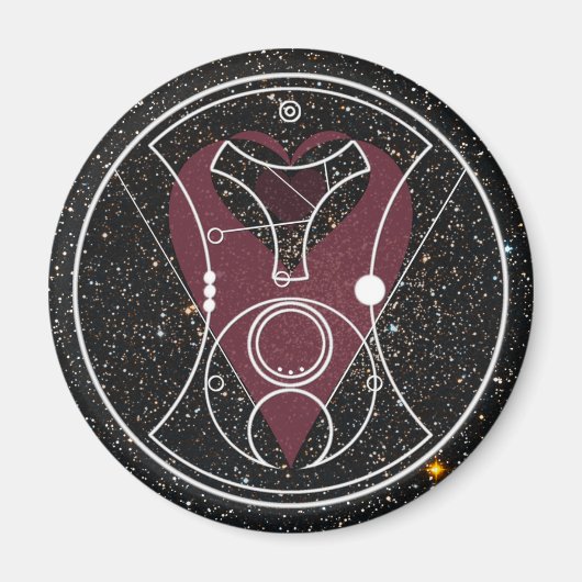 Aimant : "Bonjour, ma chérie !" Coeurs et étoiles (Devant)