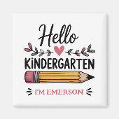 Aimant Bonjour Maternelle Personnalisée Retour À L'École (Devant)