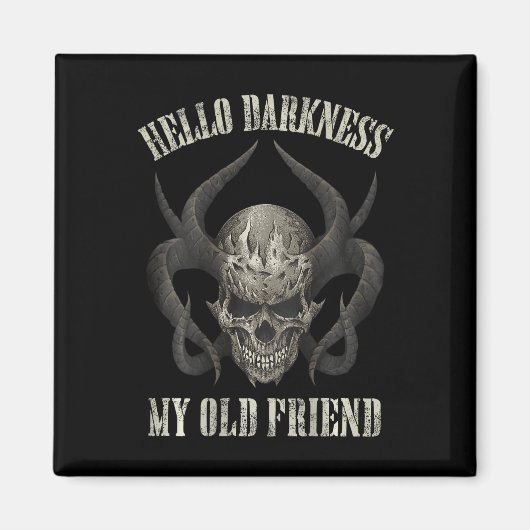 Aimant bonjour obscurité mon vieil ami démon crâne corne (Devant)