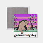 Aimant Bonjour, Ombre de Groundhog - (Recto/Verso)