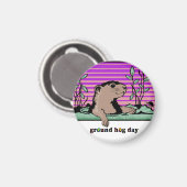 Aimant Bonjour, Ombre de Groundhog - (Recto/Verso)