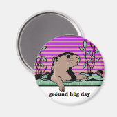 Aimant Bonjour, Ombre de Groundhog - (Recto/Verso)