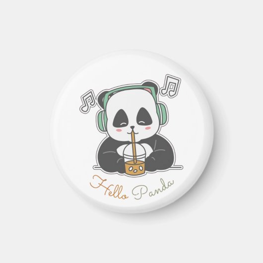 Aimant Bonjour panda (Devant)