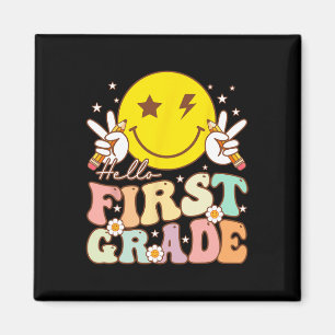 Aimant Bonjour première année Hippie Sourire visage 1ère