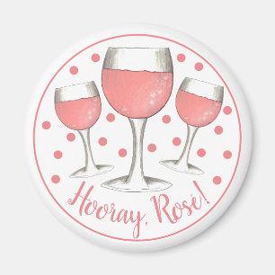 Aimant Bonjour, Rosé ! Verre rose vif rose vigne
