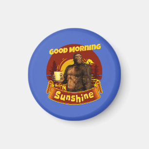 Aimant Bonjour Soleil Bigfoot Café Humour Art