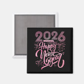 Aimant Bonne année 2026 Chargement des feux d'artifice (Recto/Verso)