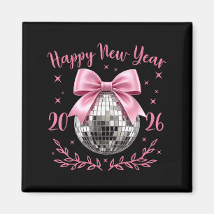 Aimant Bonne Année 2026 Coquette Nk Nœud Boule Disco Femm