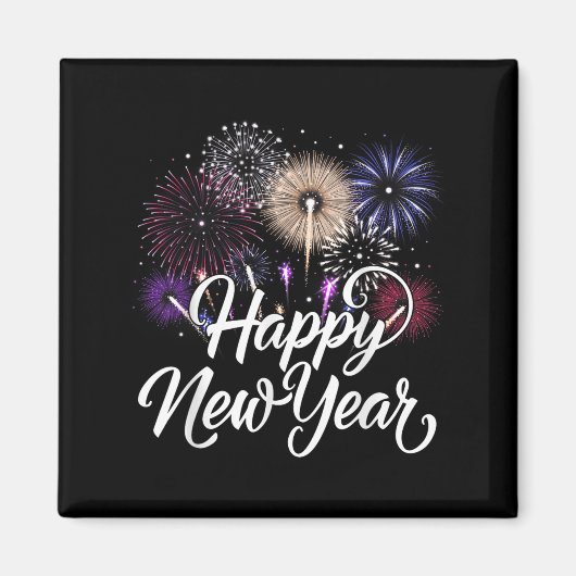 Aimant Bonne année 2026 Costume Party Friends Famille U (Devant)