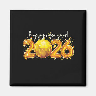 Aimant Bonne année 2026 Retro Ball Celebration