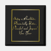 Aimant Bonne année avec les coeurs (Devant)