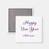 Aimant Bonne année calligraphie violette simple minimale  (Recto/Verso)