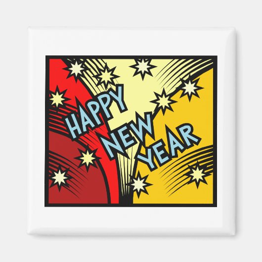 Aimant Bonne année design (Devant)