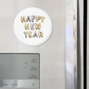 Aimant Bonne année Gris Or