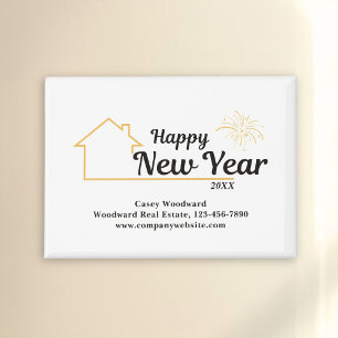 Aimant Bonne année   Immobilier Moderne Personnalisé