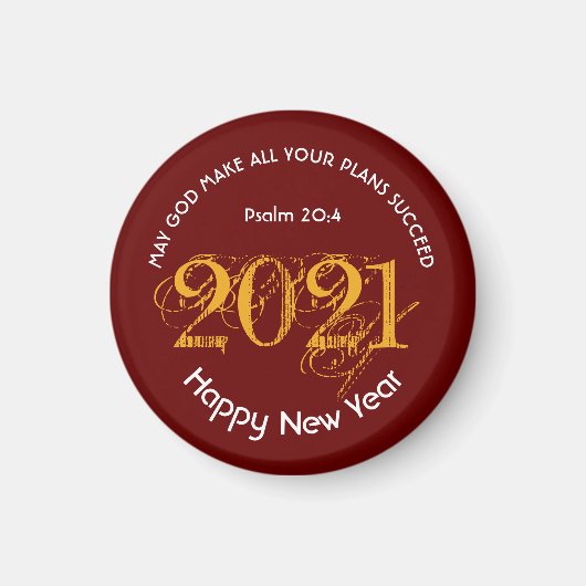 Aimant Bonne année | LES PLANS DE DIEU ONT RÉUSSI | 2021 (Devant)