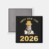 Aimant Bonne année Miaou 2026 (Recto/Verso)