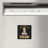 Aimant Bonne année Miaou 2026 (In Situ (Lave-vaisselle))