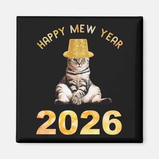 Aimant Bonne année Miaou 2026 (Devant)