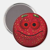 Aimant Bonne Emoticon aux fraises (Recto/Verso)
