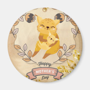 Aimant Bonne fête des mères mignonne chat et chaton amusa