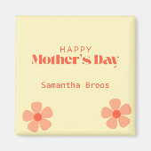 Aimant Bonne fête des mères pêche fleurs rose (Devant)