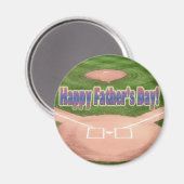 Aimant Bonne Fête des pères de baseball (Recto/Verso)