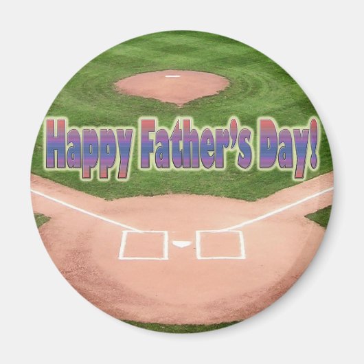 Aimant Bonne Fête des pères de baseball (Devant)