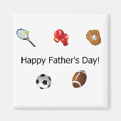 Aimant Bonne Fête des pères Tous Sports Ronds (Devant)