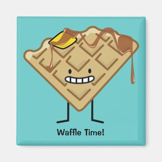 Aimant Bonne gaufre au sirop et au beurre petit-déjeuner (Devant)