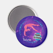 Aimant Bonne Gymnastique d'anniversaire Galaxy Tumbling (Recto/Verso)