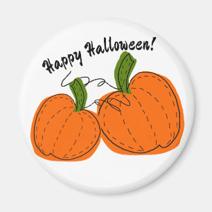 Aimant Bonne Halloween Citrouilles orange