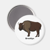 Aimant Bonne illustration de bison américain (Recto/Verso)