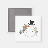 Aimant Bonne illustration de Noël Snowman (Recto/Verso)
