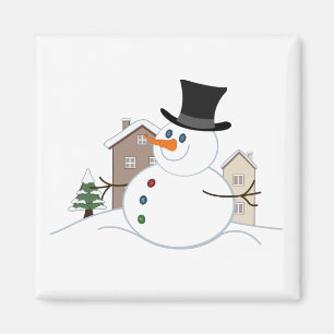 Aimant Bonne illustration de Noël Snowman