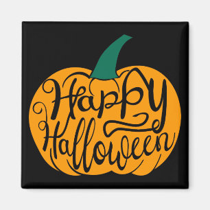Aimant Bonne lettre Halloween sur citrouille sculpté