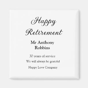 Aimant Bonne retraite ajouter le nom années de service à 