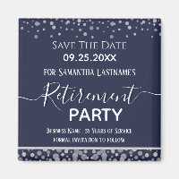Bonne retraite Argent Confetti Enregistrer la date