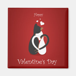 Aimant Bonne Saint Valentin noir & blanc Kitties