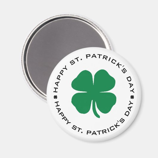 Aimant Bonne St. Patrick's Day Shamrock Lucky Charm (Recto/Verso)