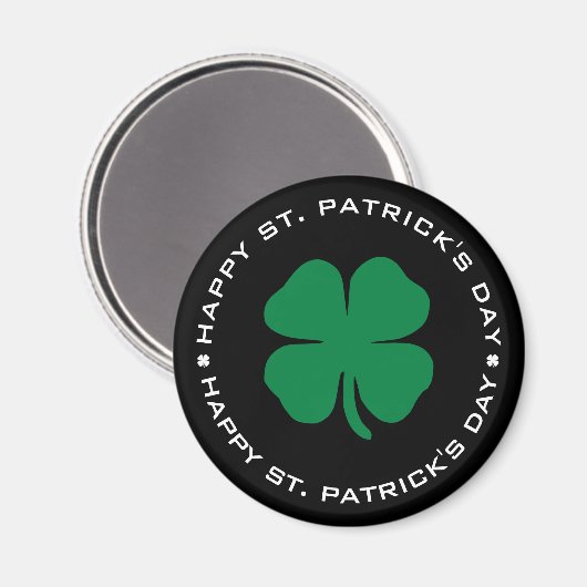 Aimant Bonne St. Patrick's Day Shamrock Lucky Charm (Recto/Verso)