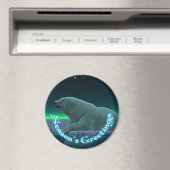 Aimant Bonnes Fêtes - Ours polaire en bordure de glace (In Situ (Lave-vaisselle))