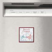 Aimant Bonnes Fêtes Ours polaires (In Situ (Lave-vaisselle))