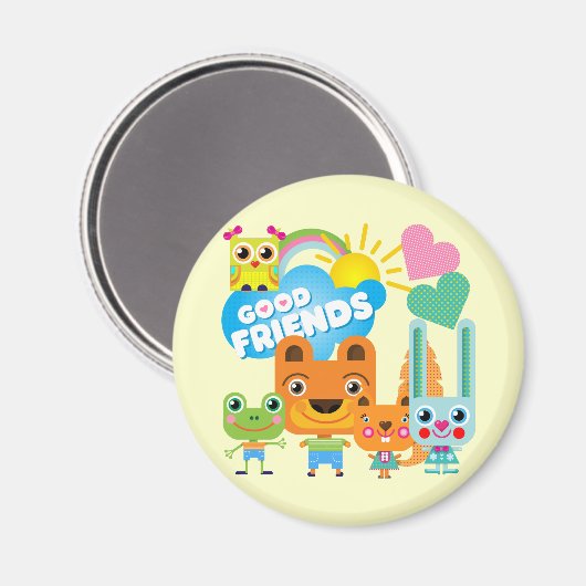 Aimant Bons amis d'animaux (Recto/Verso)