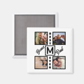 Aimant Bonus moderne personnalisé Papa Stepdad 4 Photo Co (Recto/Verso)