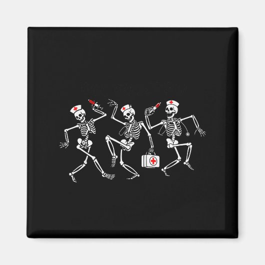 Aimant Boo Boo Crew Funny Dancing Skeleton Nurse Squad Ha (Devant)