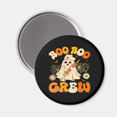 Aimant Boo Boo Crew Funny Ghost For Nurse, Retro Hallowee (Recto/Verso)