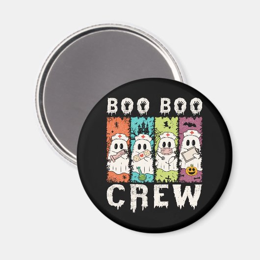 Aimant Boo Boo Crew Infirmière d'Halloween (Recto/Verso)