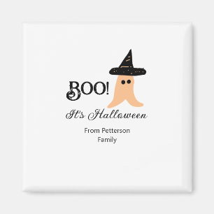 Aimant Boo c'est Halloween du nom de famille orange fantô